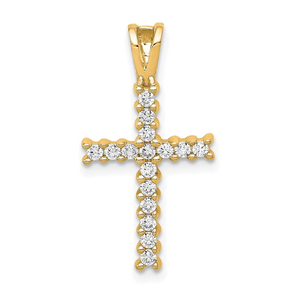 10K White Gold 1/6ct Lab Grown Diamond VS/SI+ G+ Comp Cross Pendant – Elegant Jewelry Gift for Birthday, Anniversary, Engagement, Wedding