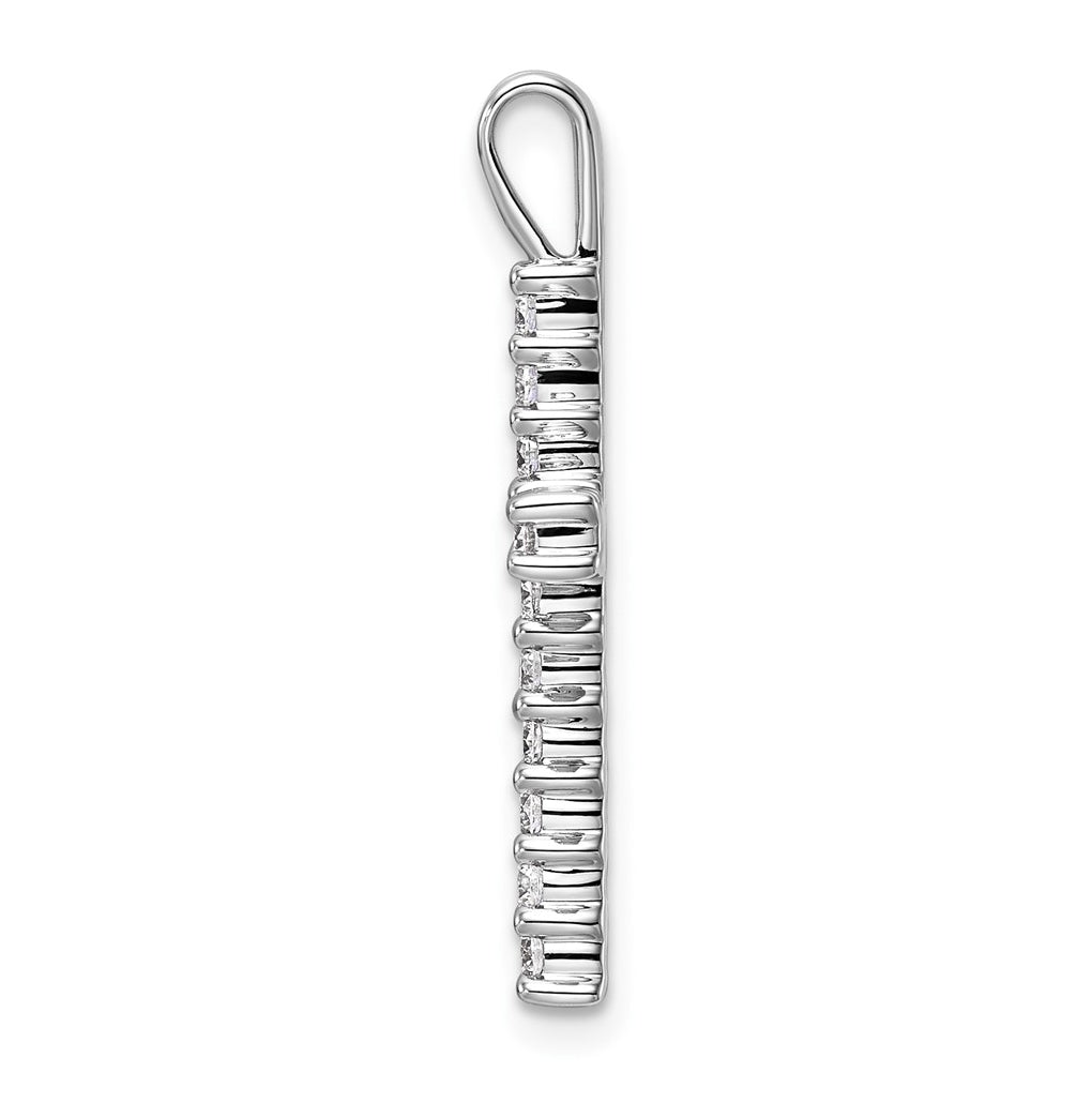 Sterling Silver Rhodium-plated 1/6ct Lab Grown Diamond VS/SI+ G+ Complete Cross Pendant – Elegant Jewelry Gift for Birthday, Anniversary, Engagement, Wedding
