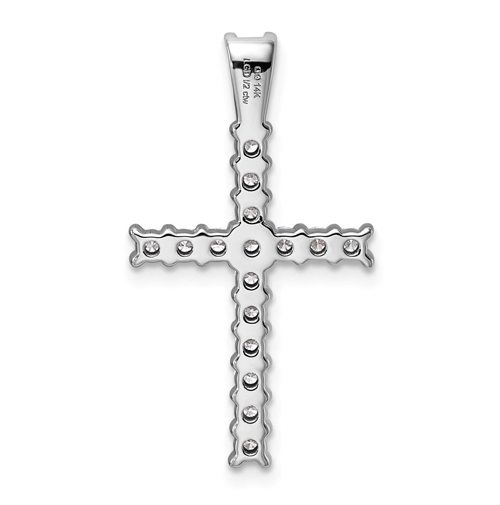 Sterling Silver Rhodium-plated 1/6ct Lab Grown Diamond VS/SI+ G+ Complete Cross Pendant – Elegant Jewelry Gift for Birthday, Anniversary, Engagement, Wedding