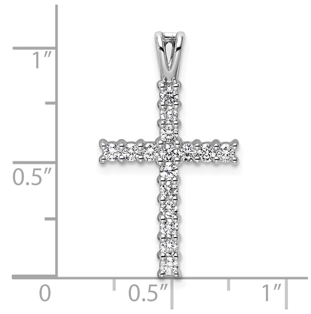Sterling Silver Rhodium-plated 1/6ct Lab Grown Diamond VS/SI+ G+ Complete Cross Pendant – Elegant Jewelry Gift for Birthday, Anniversary, Engagement, Wedding