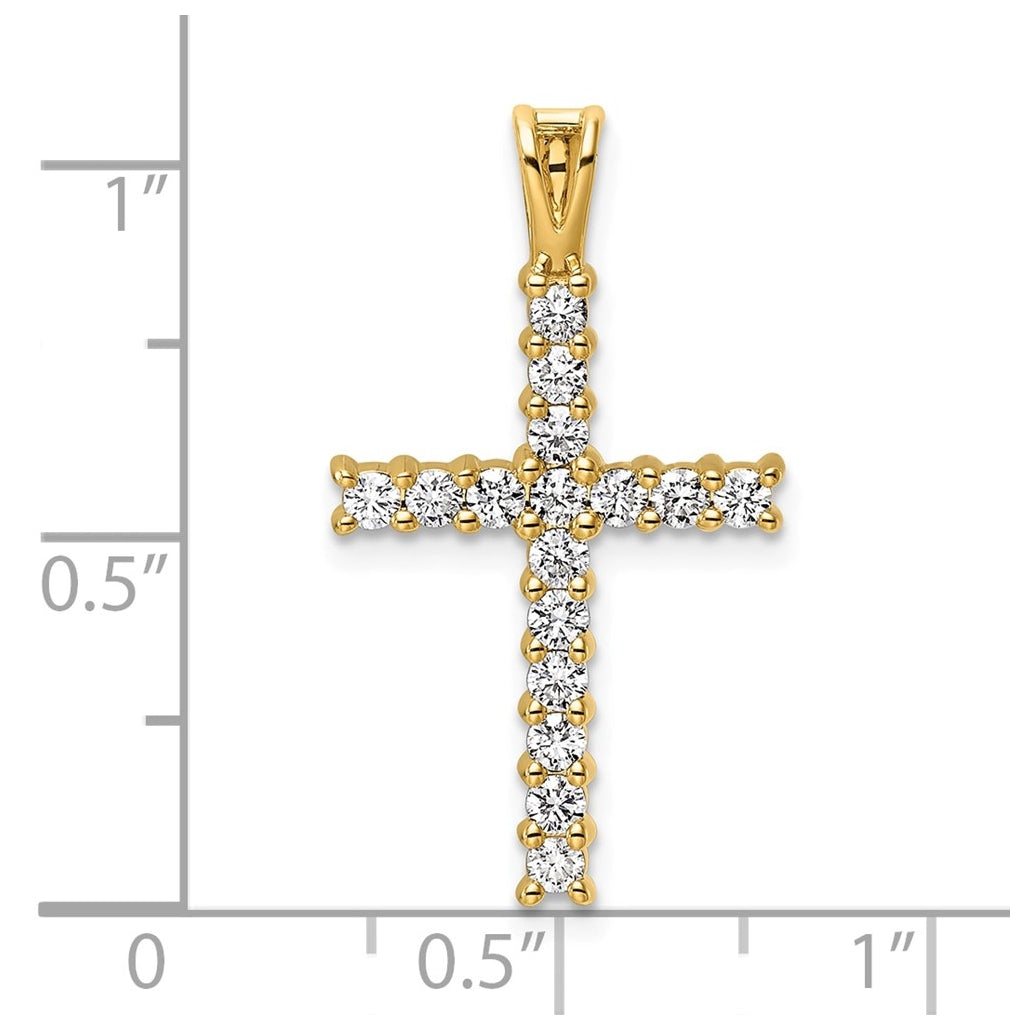 Sterling Silver Rhodium-plated 1/6ct Lab Grown Diamond VS/SI+ G+ Complete Cross Pendant – Elegant Jewelry Gift for Birthday, Anniversary, Engagement, Wedding