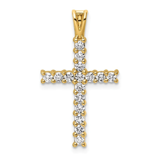 10K Yellow Gold Lab Grown Dia VS/SI+ G+ Complete Latin Cross Pendant – Elegant Jewelry Gift for Birthday, Anniversary, Engagement, Wedding