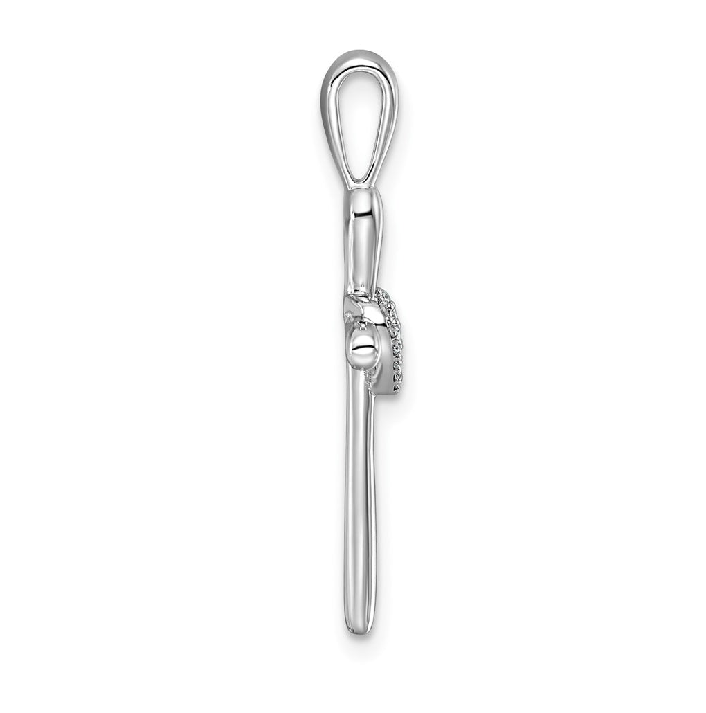 14k White Gold 1/30ct Lab Grown Diamond VS/SI+ G+ Complete Cross with Heart Pendant – Elegant Jewelry Gift for Birthday, Anniversary, Engagement, Wedding