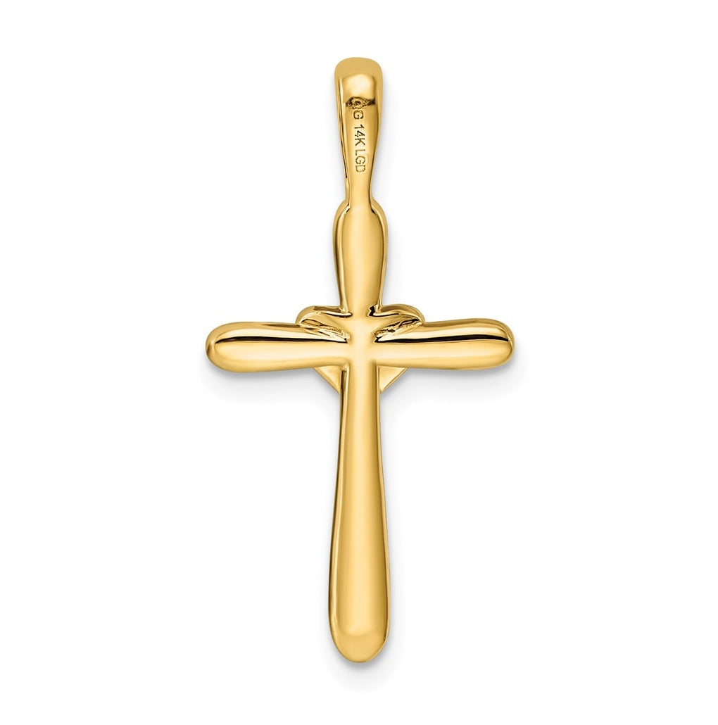 14k White Gold 1/30ct Lab Grown Diamond VS/SI+ G+ Complete Cross with Heart Pendant – Elegant Jewelry Gift for Birthday, Anniversary, Engagement, Wedding