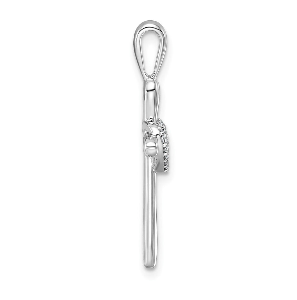 14k White Gold 1/30ct Lab Grown Diamond VS/SI+ G+ Complete Cross with Heart Pendant – Elegant Jewelry Gift for Birthday, Anniversary, Engagement, Wedding