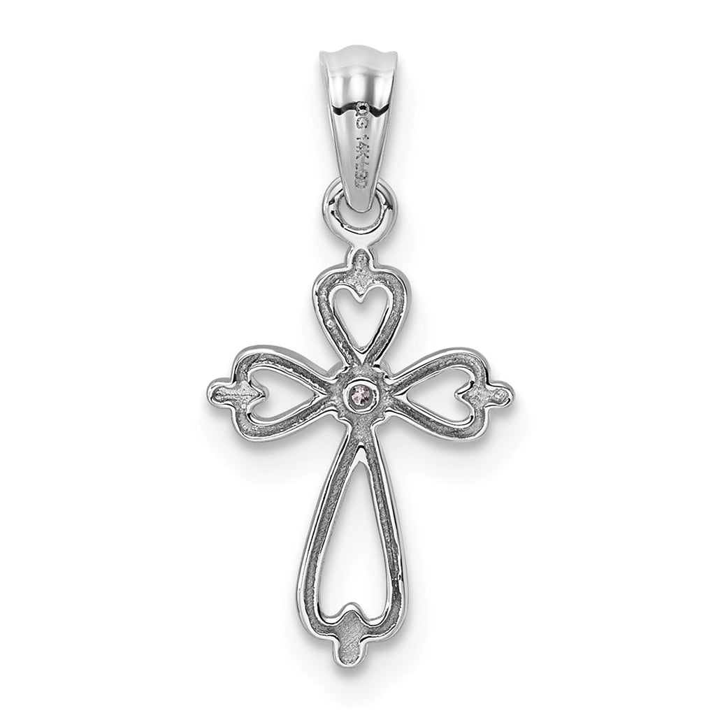 14K Yellow Gold 1/45ct Lab Grown Diamond VS/SI+ G+ Complete Accented Cross Pendant – Elegant Jewelry Gift for Birthday, Anniversary, Engagement, Wedding