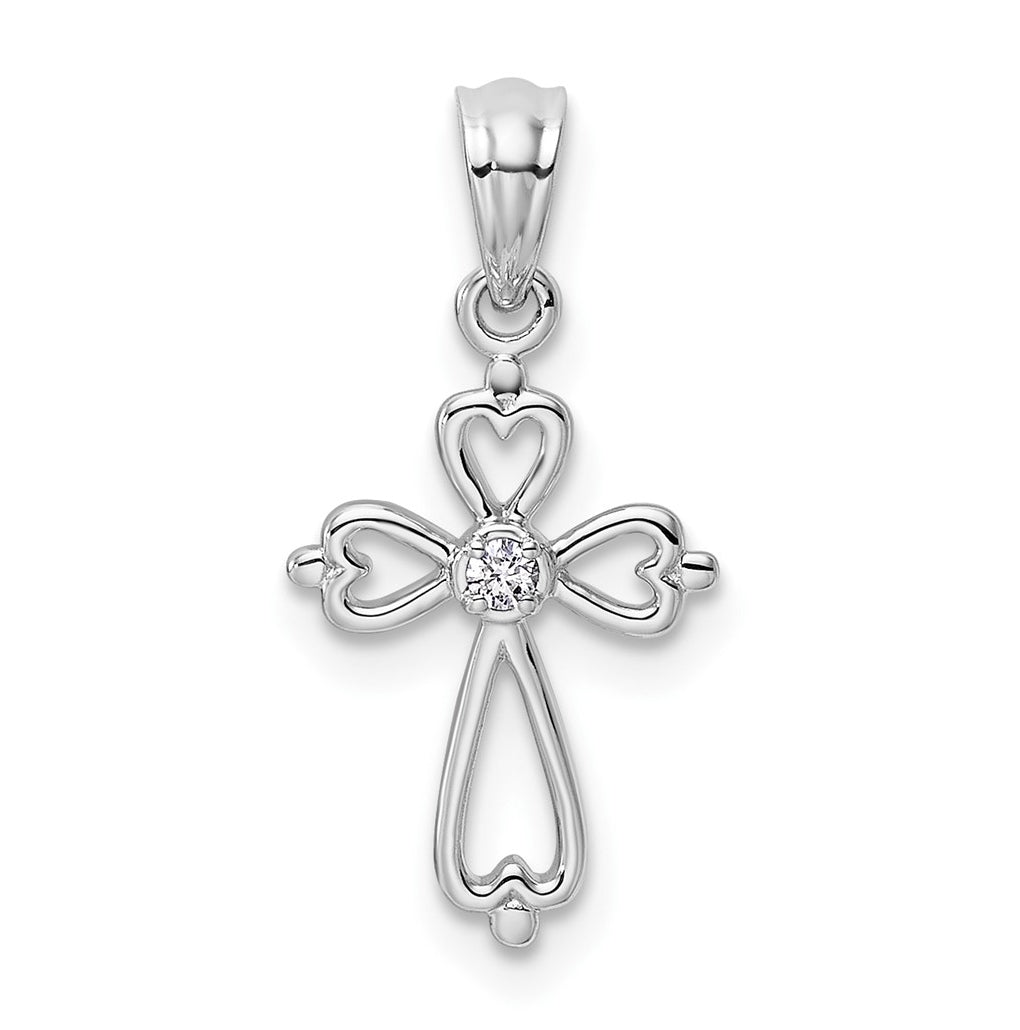 14K Yellow Gold 1/45ct Lab Grown Diamond VS/SI+ G+ Complete Accented Cross Pendant – Elegant Jewelry Gift for Birthday, Anniversary, Engagement, Wedding