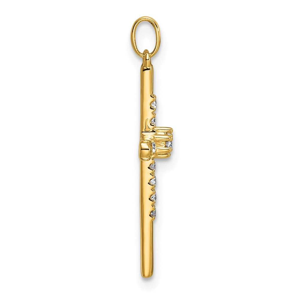 14k Yellow Gold 1/6ct. Lab Grown Diamond VS+ F+ Complete Cross Pendant – Elegant Jewelry Gift for Birthday, Anniversary, Engagement, Wedding