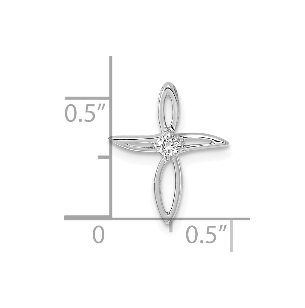 14k White Gold 1/20ct. Lab Grown Diamond VS/SI+ G+ Complete Cross Pendant – Elegant Jewelry Gift for Birthday, Anniversary, Engagement, Wedding