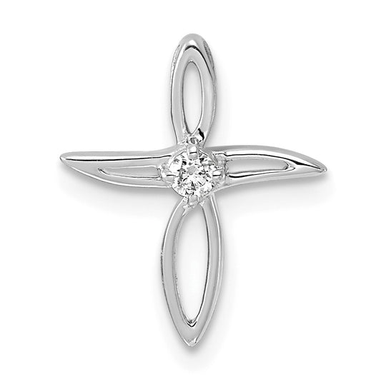 14k White Gold 1/20ct. Lab Grown Diamond VS/SI+ G+ Complete Cross Pendant – Elegant Jewelry Gift for Birthday, Anniversary, Engagement, Wedding