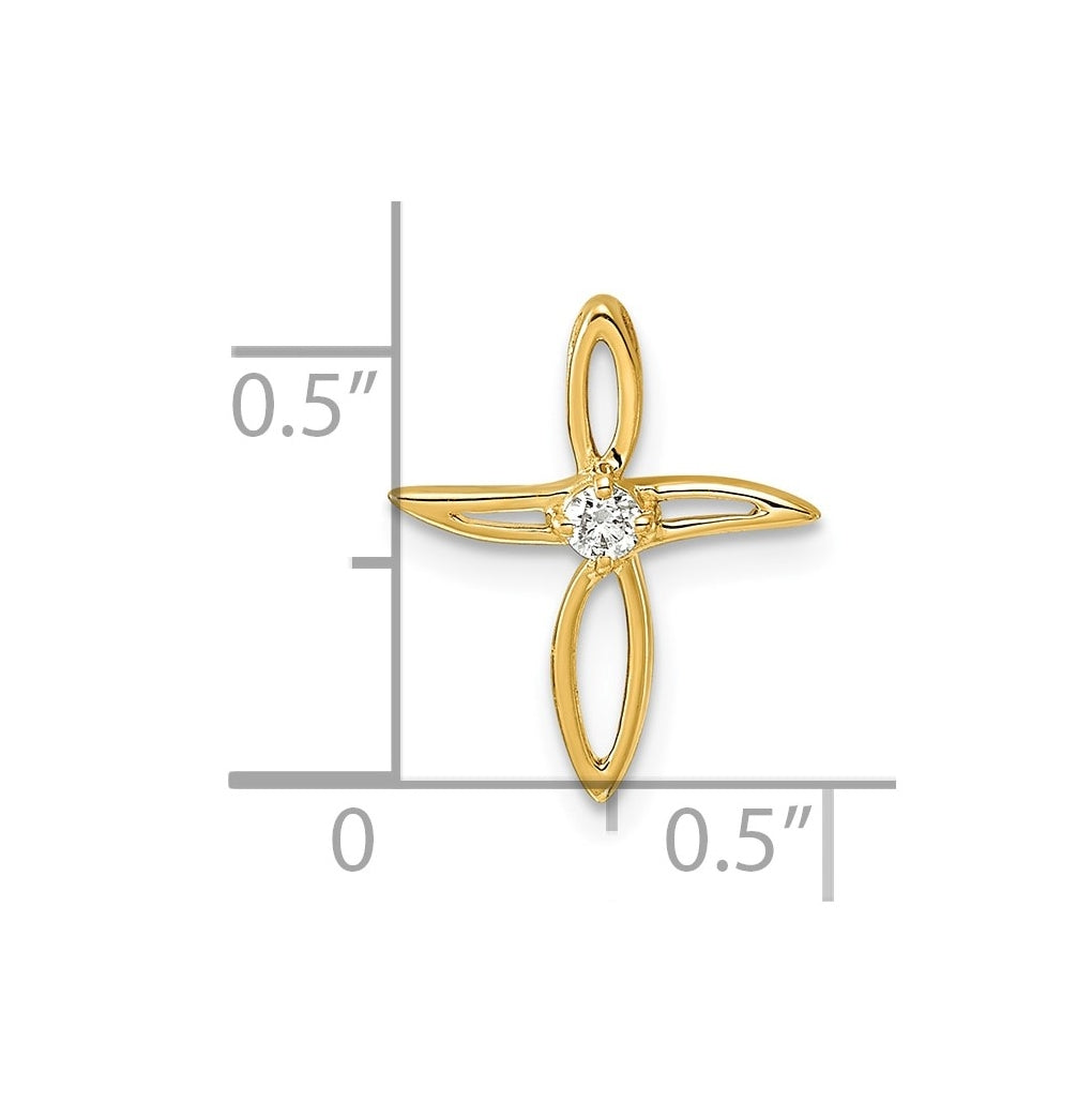 14k White Gold 1/20ct. Lab Grown Diamond VS/SI+ G+ Complete Cross Pendant – Elegant Jewelry Gift for Birthday, Anniversary, Engagement, Wedding