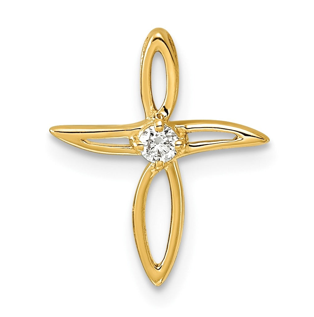14k White Gold 1/20ct. Lab Grown Diamond VS/SI+ G+ Complete Cross Pendant – Elegant Jewelry Gift for Birthday, Anniversary, Engagement, Wedding