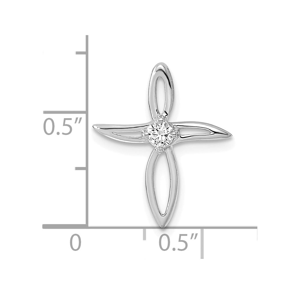 14k White Gold 1/20ct. Lab Grown Diamond VS/SI+ G+ Complete Cross Pendant – Elegant Jewelry Gift for Birthday, Anniversary, Engagement, Wedding