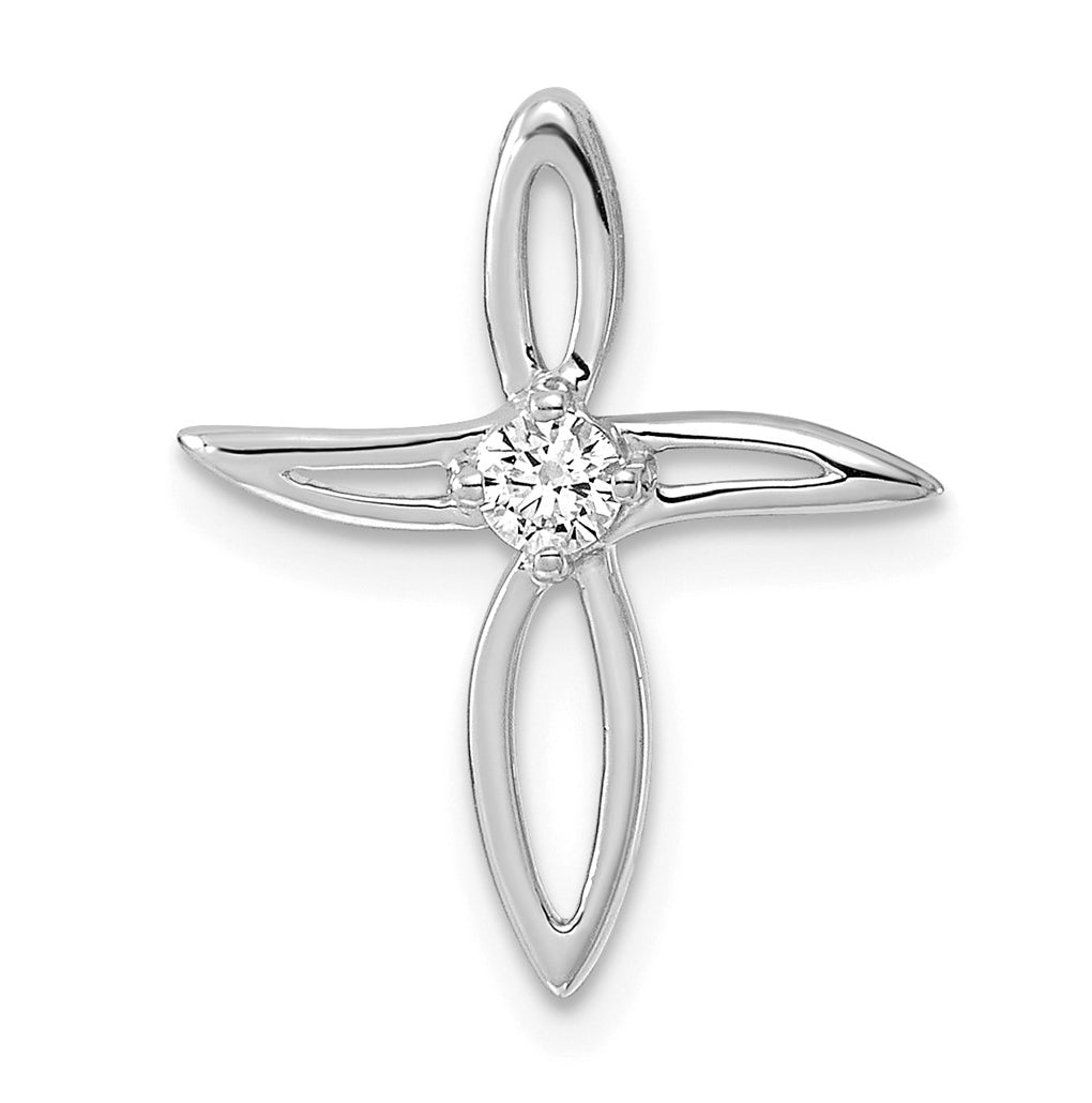 14k White Gold 1/20ct. Lab Grown Diamond VS/SI+ G+ Complete Cross Pendant – Elegant Jewelry Gift for Birthday, Anniversary, Engagement, Wedding