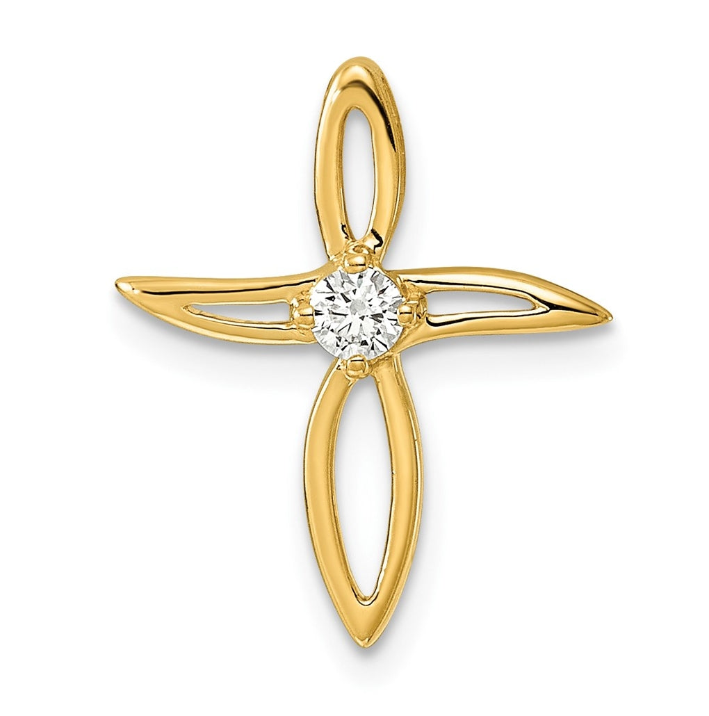 14k White Gold 1/20ct. Lab Grown Diamond VS/SI+ G+ Complete Cross Pendant – Elegant Jewelry Gift for Birthday, Anniversary, Engagement, Wedding