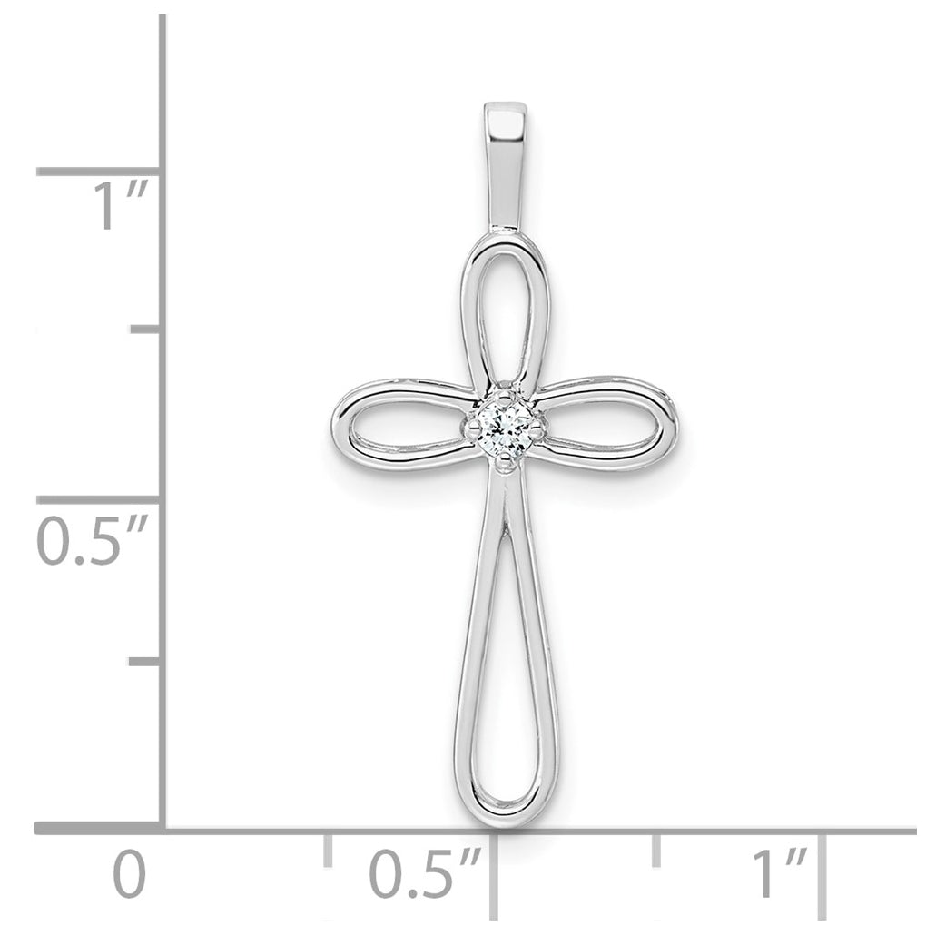 14K White Gold 1/20ct. Lab Grown Diamond VS/SI+ G+ Complete Cross Pendant – Elegant Jewelry Gift for Birthday, Anniversary, Engagement, Wedding