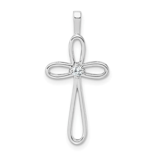 14K White Gold 1/20ct. Lab Grown Diamond VS/SI+ G+ Complete Cross Pendant – Elegant Jewelry Gift for Birthday, Anniversary, Engagement, Wedding
