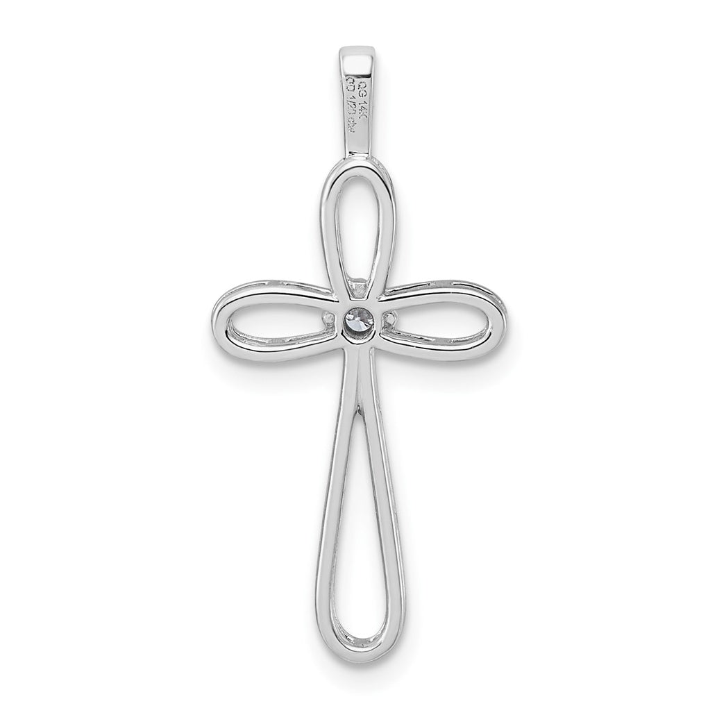 14K White Gold 1/20ct. Lab Grown Diamond VS/SI+ G+ Complete Cross Pendant – Elegant Jewelry Gift for Birthday, Anniversary, Engagement, Wedding