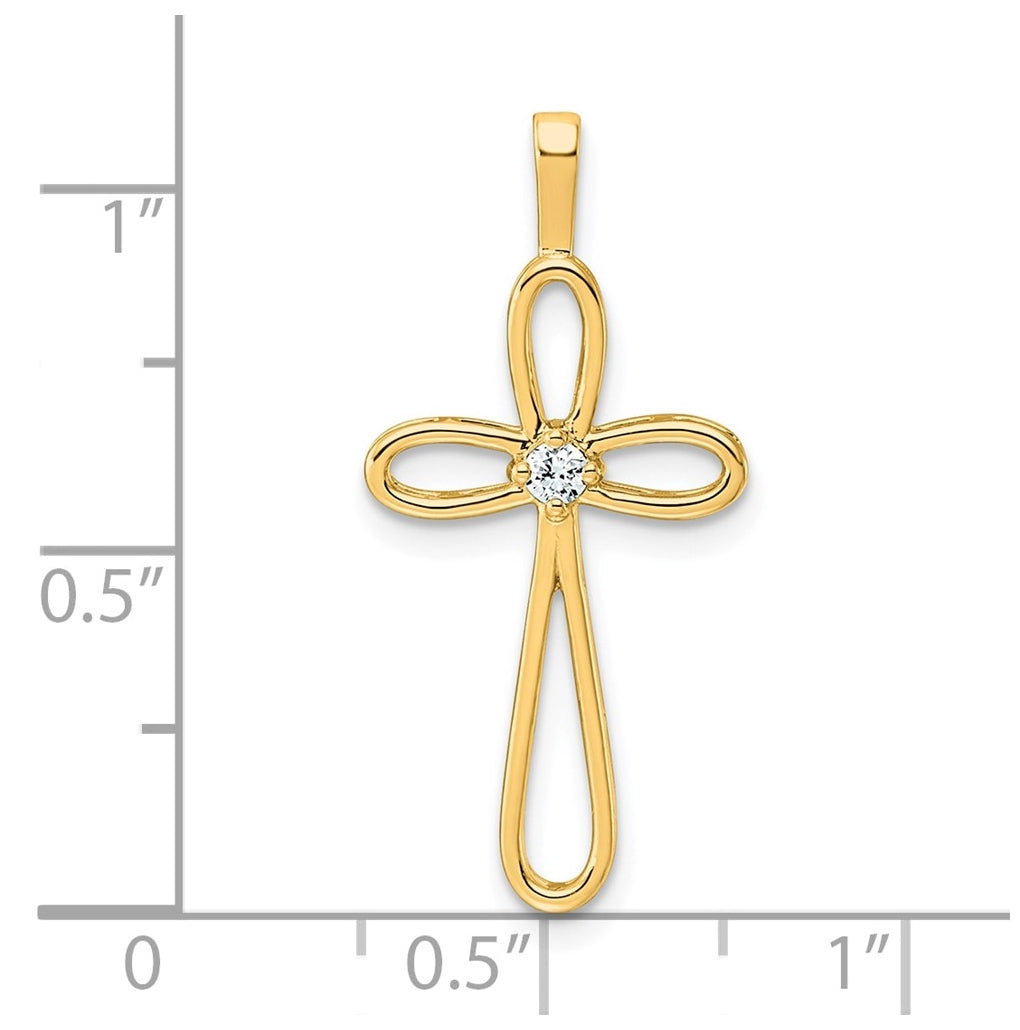 14K White Gold 1/20ct. Lab Grown Diamond VS/SI+ G+ Complete Cross Pendant – Elegant Jewelry Gift for Birthday, Anniversary, Engagement, Wedding
