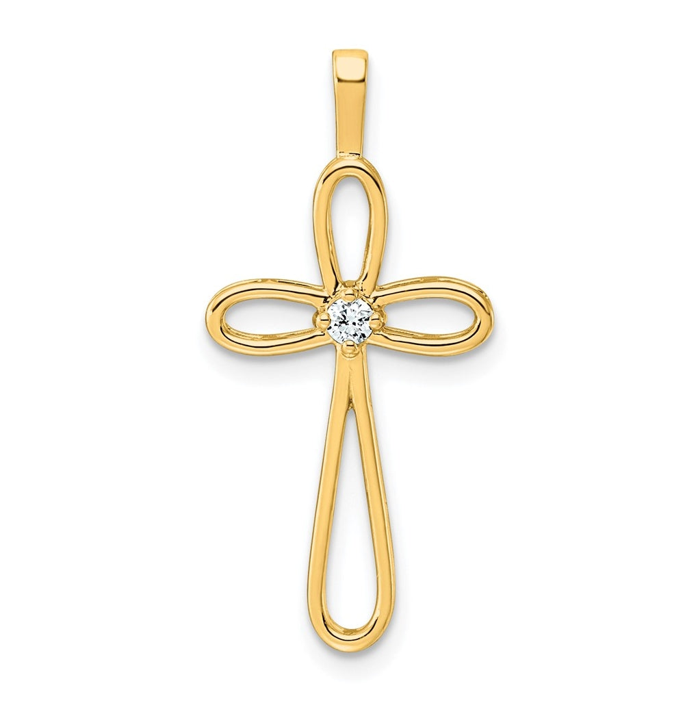 14K White Gold 1/20ct. Lab Grown Diamond VS/SI+ G+ Complete Cross Pendant – Elegant Jewelry Gift for Birthday, Anniversary, Engagement, Wedding