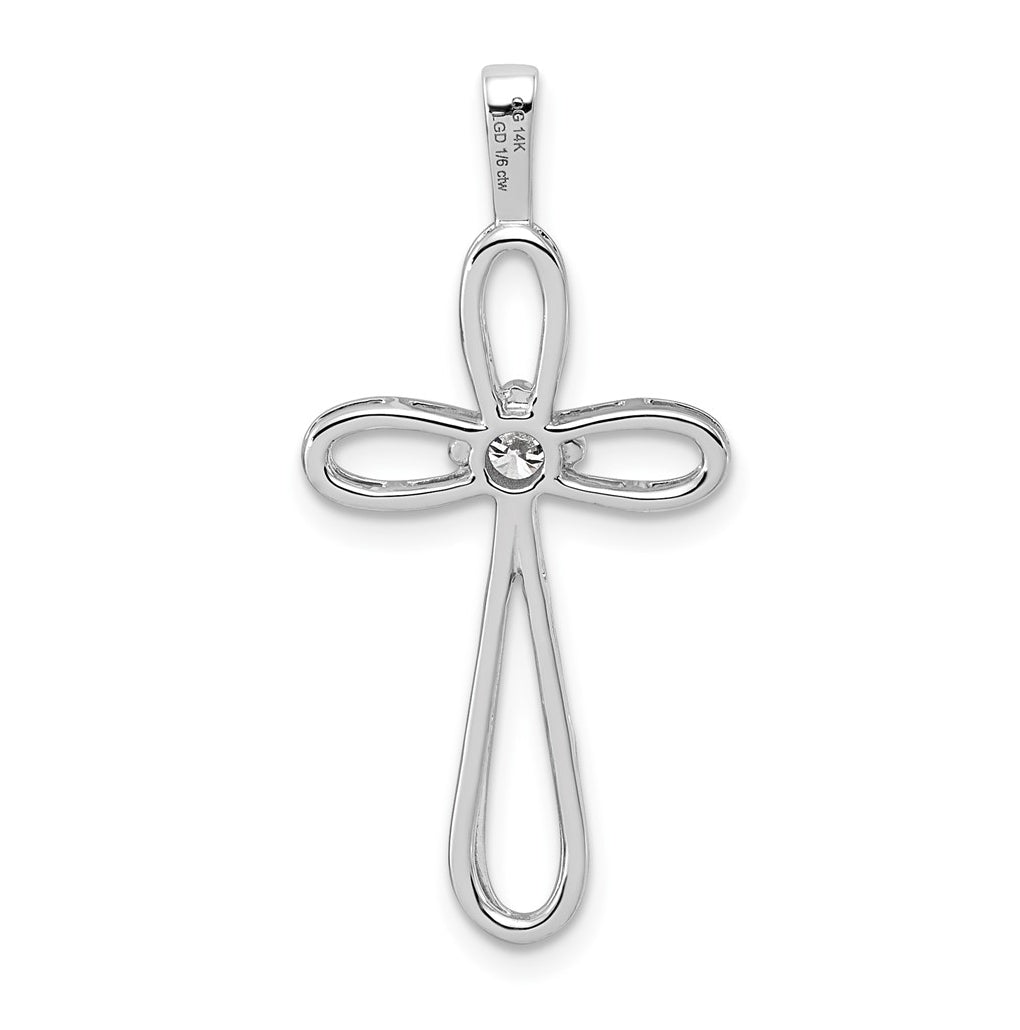 14K White Gold 1/20ct. Lab Grown Diamond VS/SI+ G+ Complete Cross Pendant – Elegant Jewelry Gift for Birthday, Anniversary, Engagement, Wedding