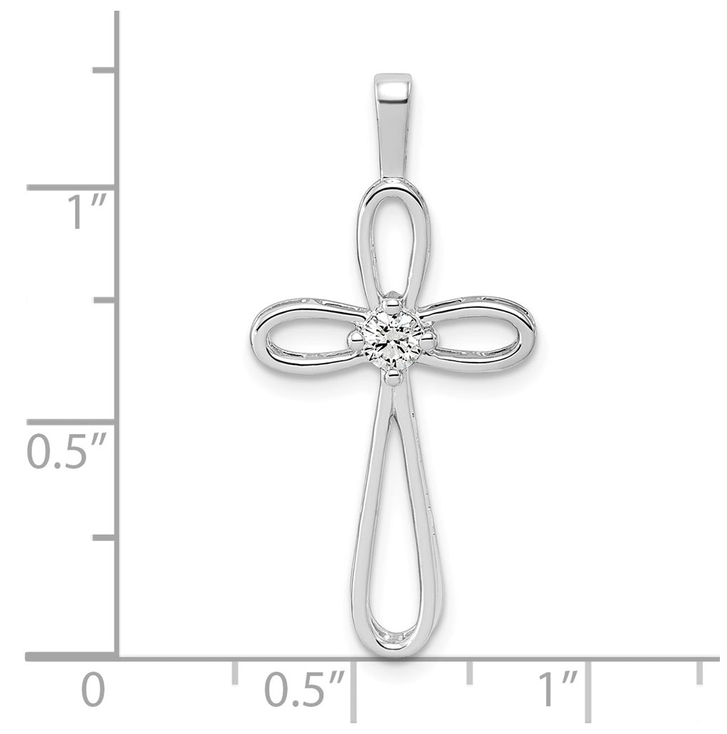 14K White Gold 1/20ct. Lab Grown Diamond VS/SI+ G+ Complete Cross Pendant – Elegant Jewelry Gift for Birthday, Anniversary, Engagement, Wedding