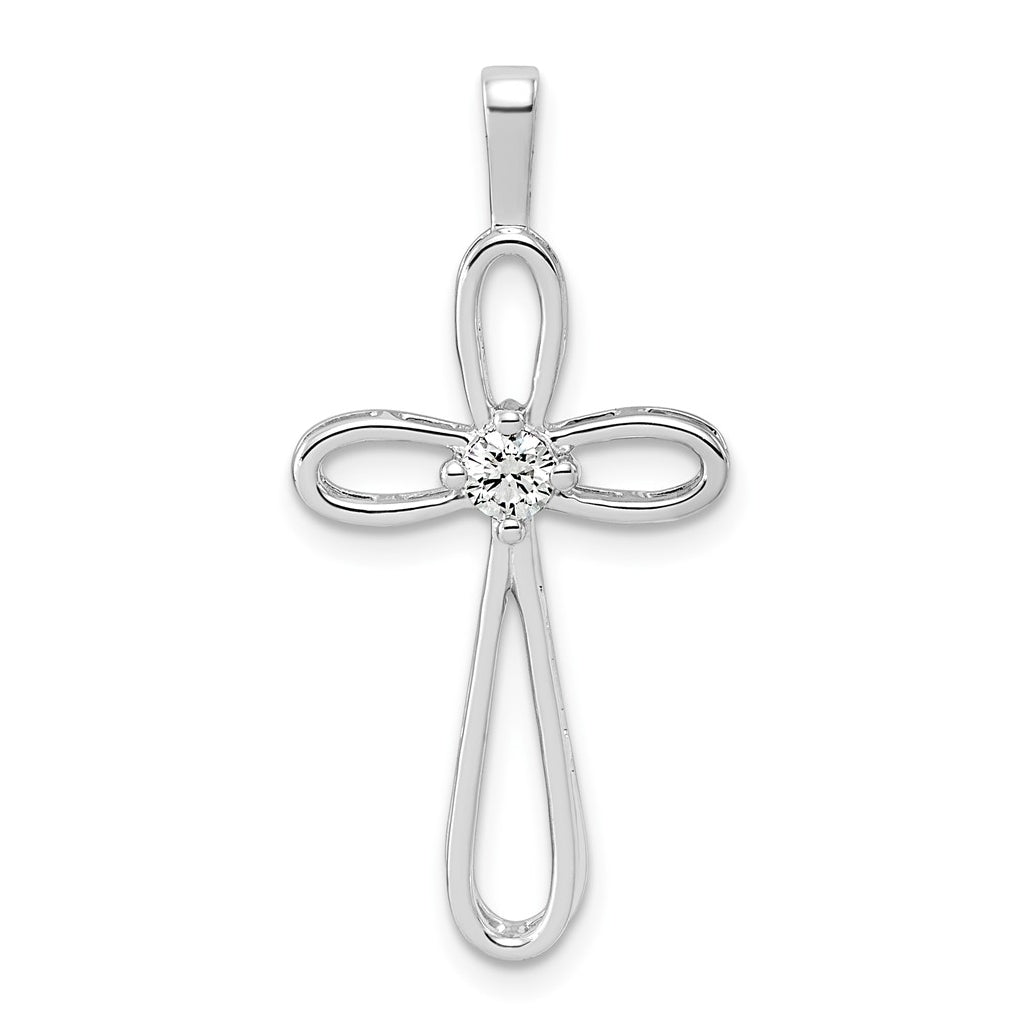 14K White Gold 1/20ct. Lab Grown Diamond VS/SI+ G+ Complete Cross Pendant – Elegant Jewelry Gift for Birthday, Anniversary, Engagement, Wedding