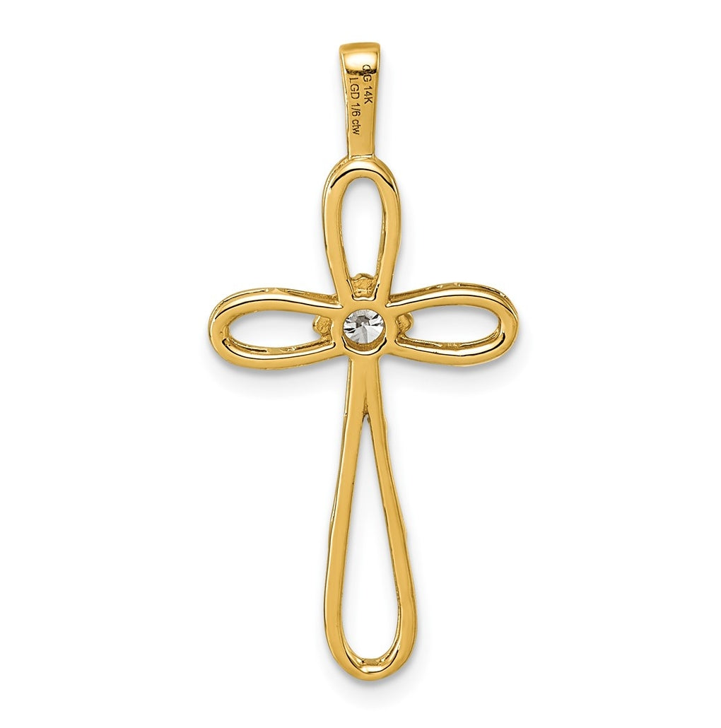14K White Gold 1/20ct. Lab Grown Diamond VS/SI+ G+ Complete Cross Pendant – Elegant Jewelry Gift for Birthday, Anniversary, Engagement, Wedding