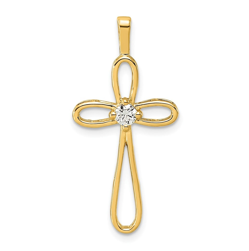14K White Gold 1/20ct. Lab Grown Diamond VS/SI+ G+ Complete Cross Pendant – Elegant Jewelry Gift for Birthday, Anniversary, Engagement, Wedding