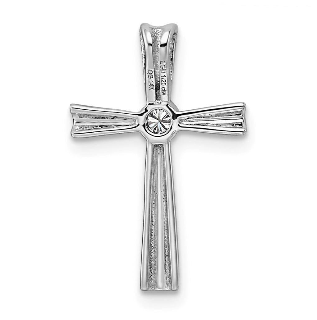 14K White Gold 1/20ct. Lab Grown Diamond VS/SI+ G+ Complete Cross Pendant – Elegant Jewelry Gift for Birthday, Anniversary, Engagement, Wedding
