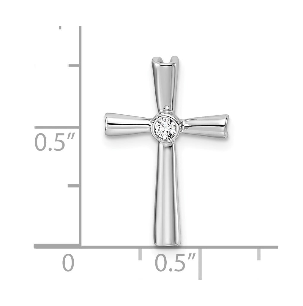 14K White Gold 1/20ct. Lab Grown Diamond VS/SI+ G+ Complete Cross Pendant – Elegant Jewelry Gift for Birthday, Anniversary, Engagement, Wedding