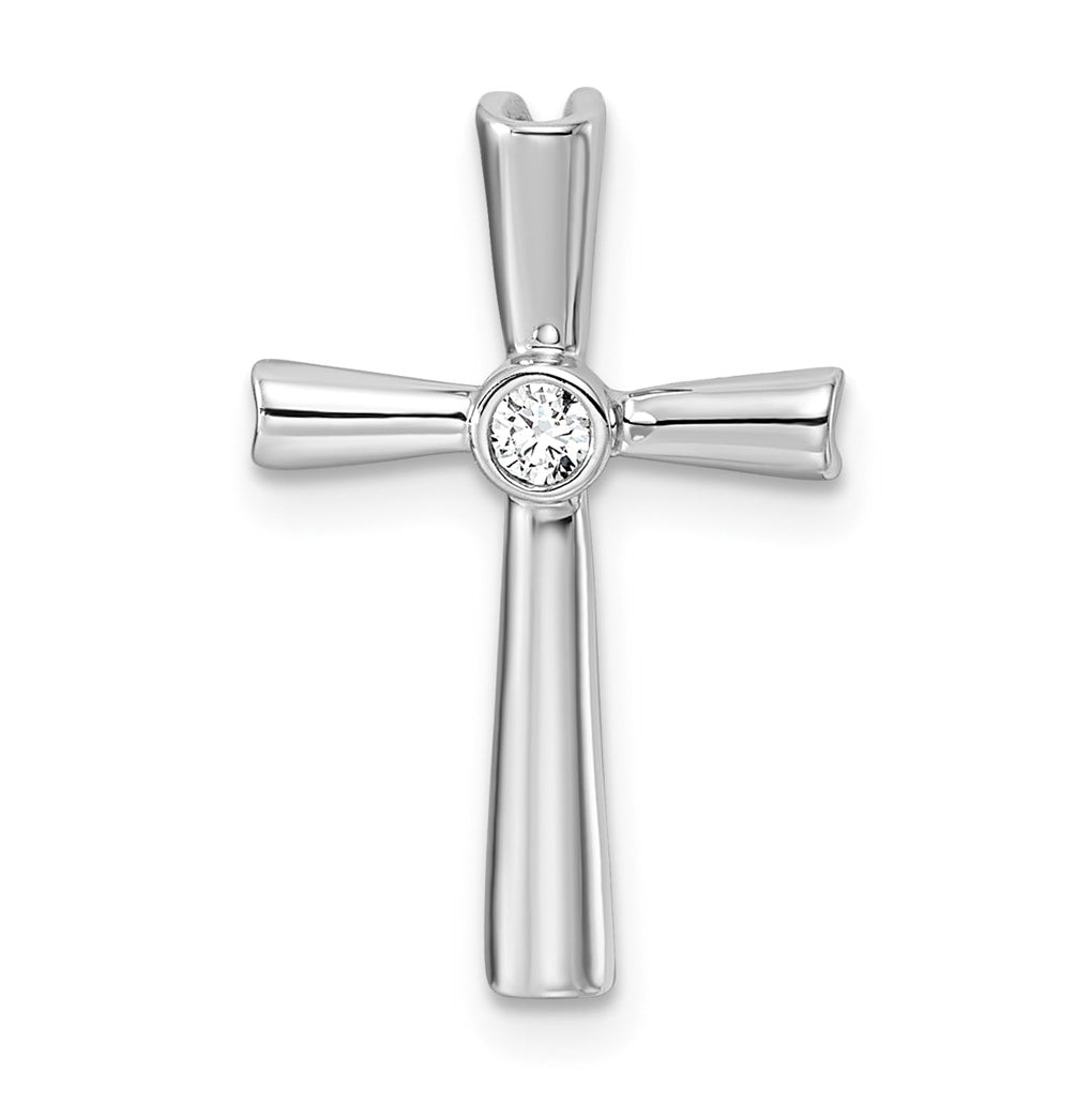 14K White Gold 1/20ct. Lab Grown Diamond VS/SI+ G+ Complete Cross Pendant – Elegant Jewelry Gift for Birthday, Anniversary, Engagement, Wedding