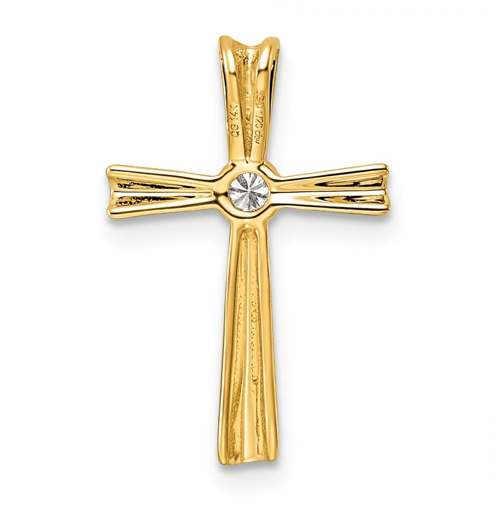 10K White Gold 1/20ct. Lab Grown Diamond VS/SI+ G+ Complete Cross Pendant – Elegant Jewelry Gift for Birthday, Anniversary, Engagement, Wedding