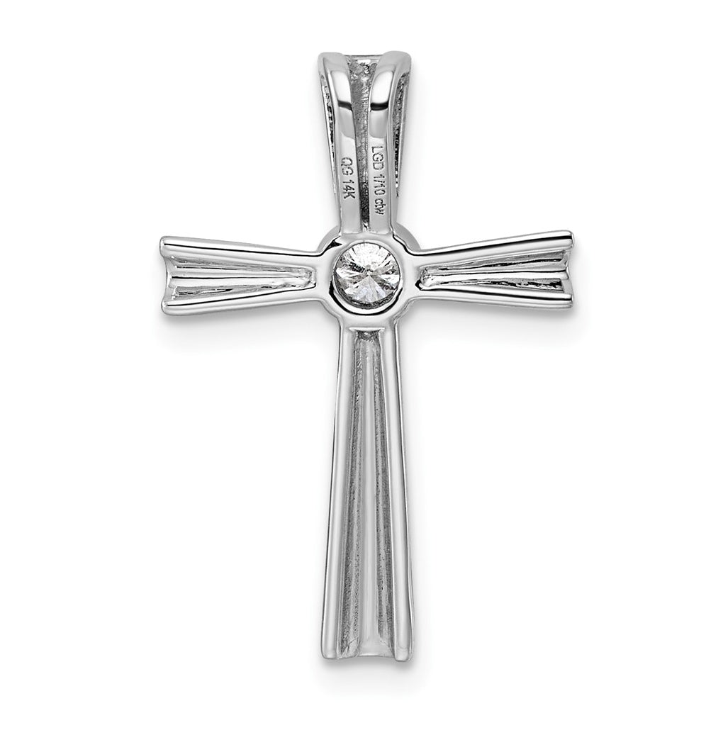 10K White Gold 1/20ct. Lab Grown Diamond VS/SI+ G+ Complete Cross Pendant – Elegant Jewelry Gift for Birthday, Anniversary, Engagement, Wedding
