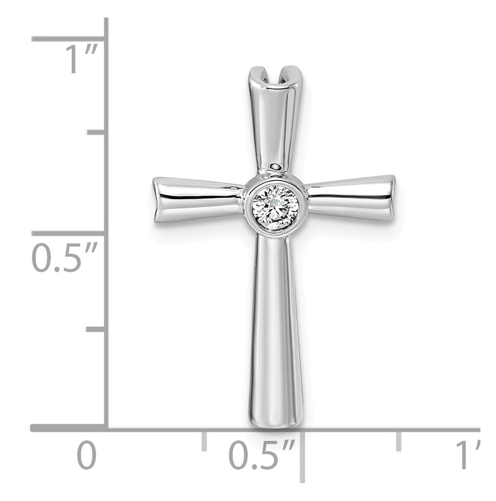 10K White Gold 1/20ct. Lab Grown Diamond VS/SI+ G+ Complete Cross Pendant – Elegant Jewelry Gift for Birthday, Anniversary, Engagement, Wedding
