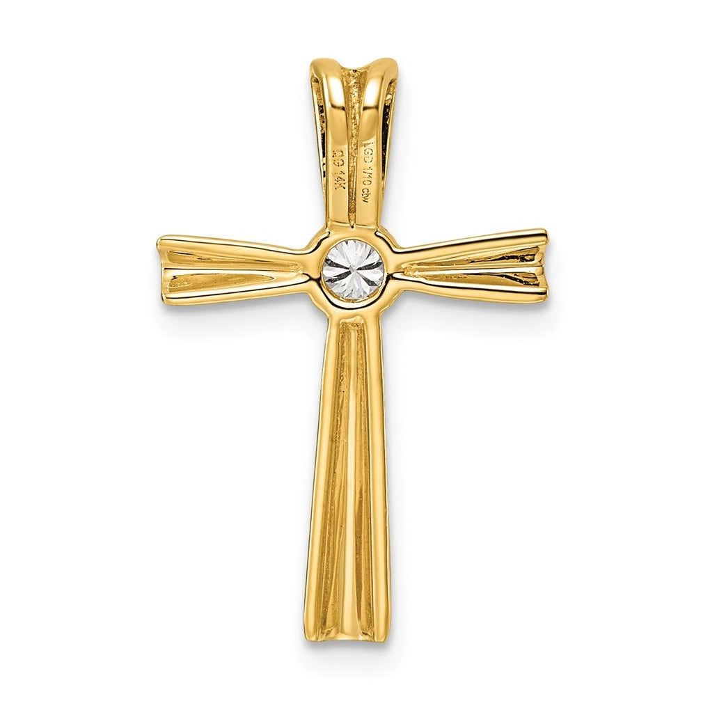 14K White Gold 1/20ct. Lab Grown Diamond VS/SI+ G+ Complete Cross Pendant – Elegant Jewelry Gift for Birthday, Anniversary, Engagement, Wedding