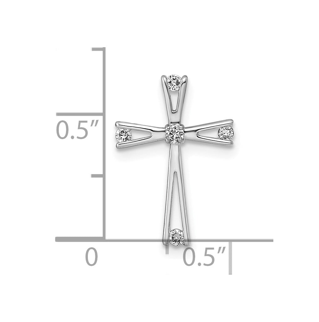 14K White Gold 1/10ct. Lab Grown Diamond VS/SI+ G+ Complete Cross Pendant – Elegant Jewelry Gift for Birthday, Anniversary, Engagement, Wedding