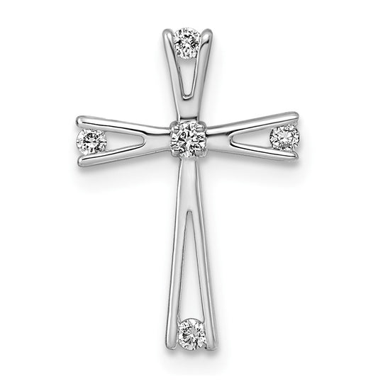 14K White Gold 1/10ct. Lab Grown Diamond VS/SI+ G+ Complete Cross Pendant – Elegant Jewelry Gift for Birthday, Anniversary, Engagement, Wedding