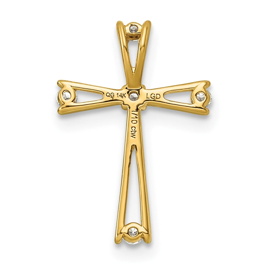 14K White Gold 1/10ct. Lab Grown Diamond VS/SI+ G+ Complete Cross Pendant – Elegant Jewelry Gift for Birthday, Anniversary, Engagement, Wedding