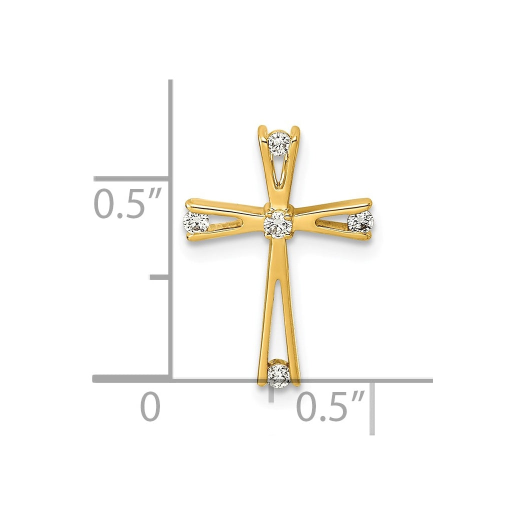 14K White Gold 1/10ct. Lab Grown Diamond VS/SI+ G+ Complete Cross Pendant – Elegant Jewelry Gift for Birthday, Anniversary, Engagement, Wedding