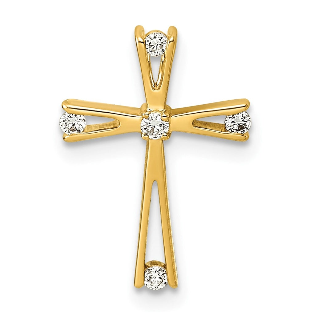 14K White Gold 1/10ct. Lab Grown Diamond VS/SI+ G+ Complete Cross Pendant – Elegant Jewelry Gift for Birthday, Anniversary, Engagement, Wedding