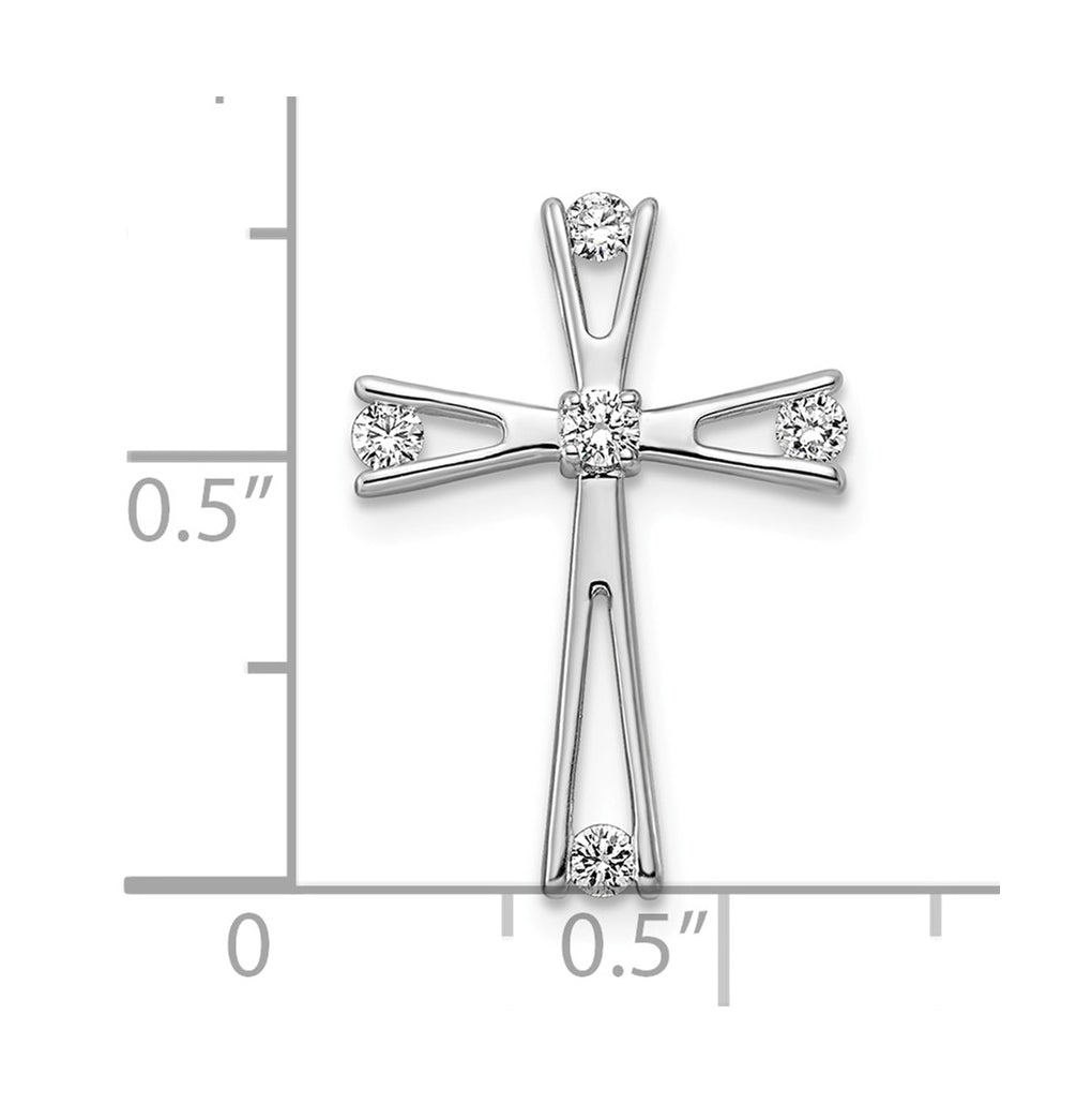 14K White Gold 1/10ct. Lab Grown Diamond VS/SI+ G+ Complete Cross Pendant – Elegant Jewelry Gift for Birthday, Anniversary, Engagement, Wedding