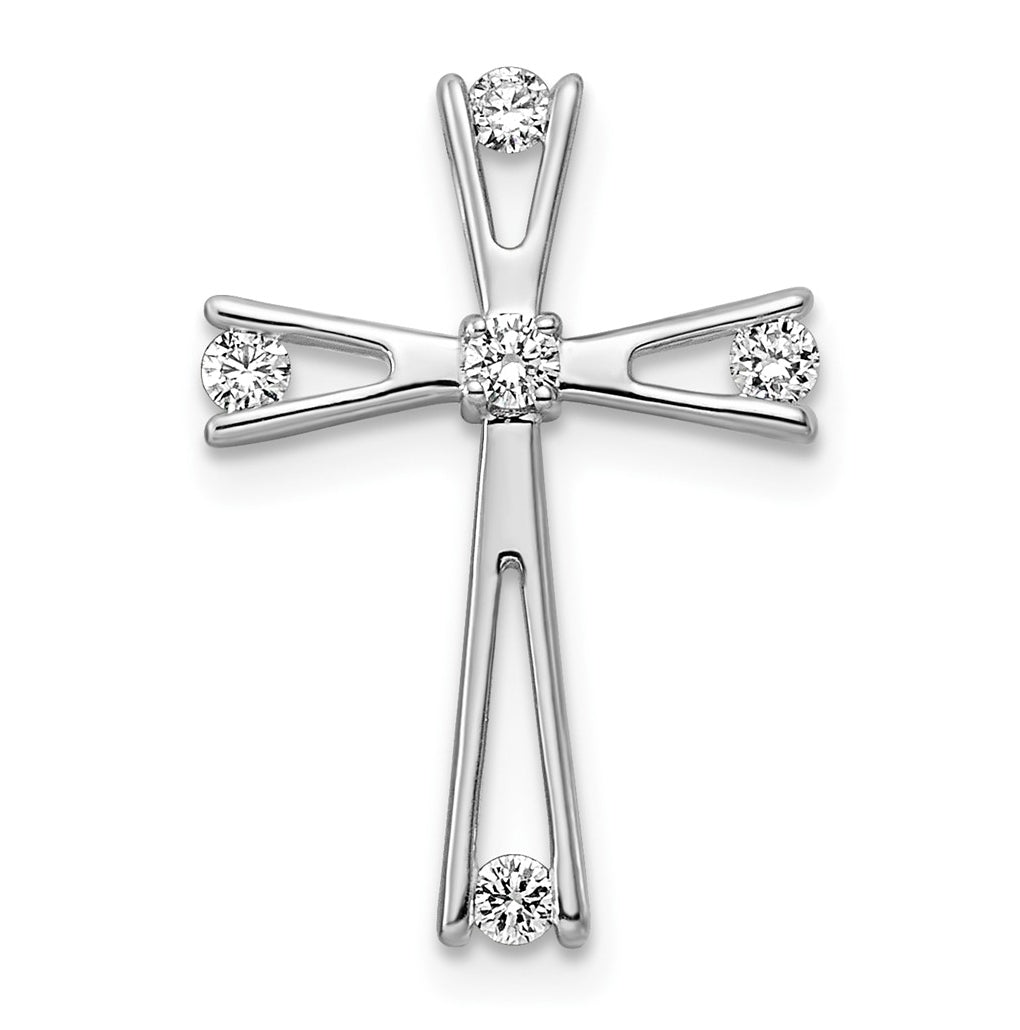 14K White Gold 1/10ct. Lab Grown Diamond VS/SI+ G+ Complete Cross Pendant – Elegant Jewelry Gift for Birthday, Anniversary, Engagement, Wedding