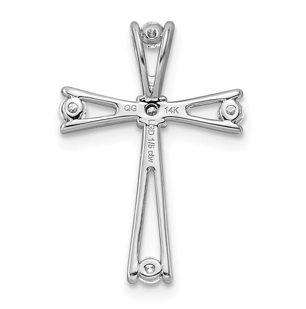 14K White Gold 1/10ct. Lab Grown Diamond VS/SI+ G+ Complete Cross Pendant – Elegant Jewelry Gift for Birthday, Anniversary, Engagement, Wedding