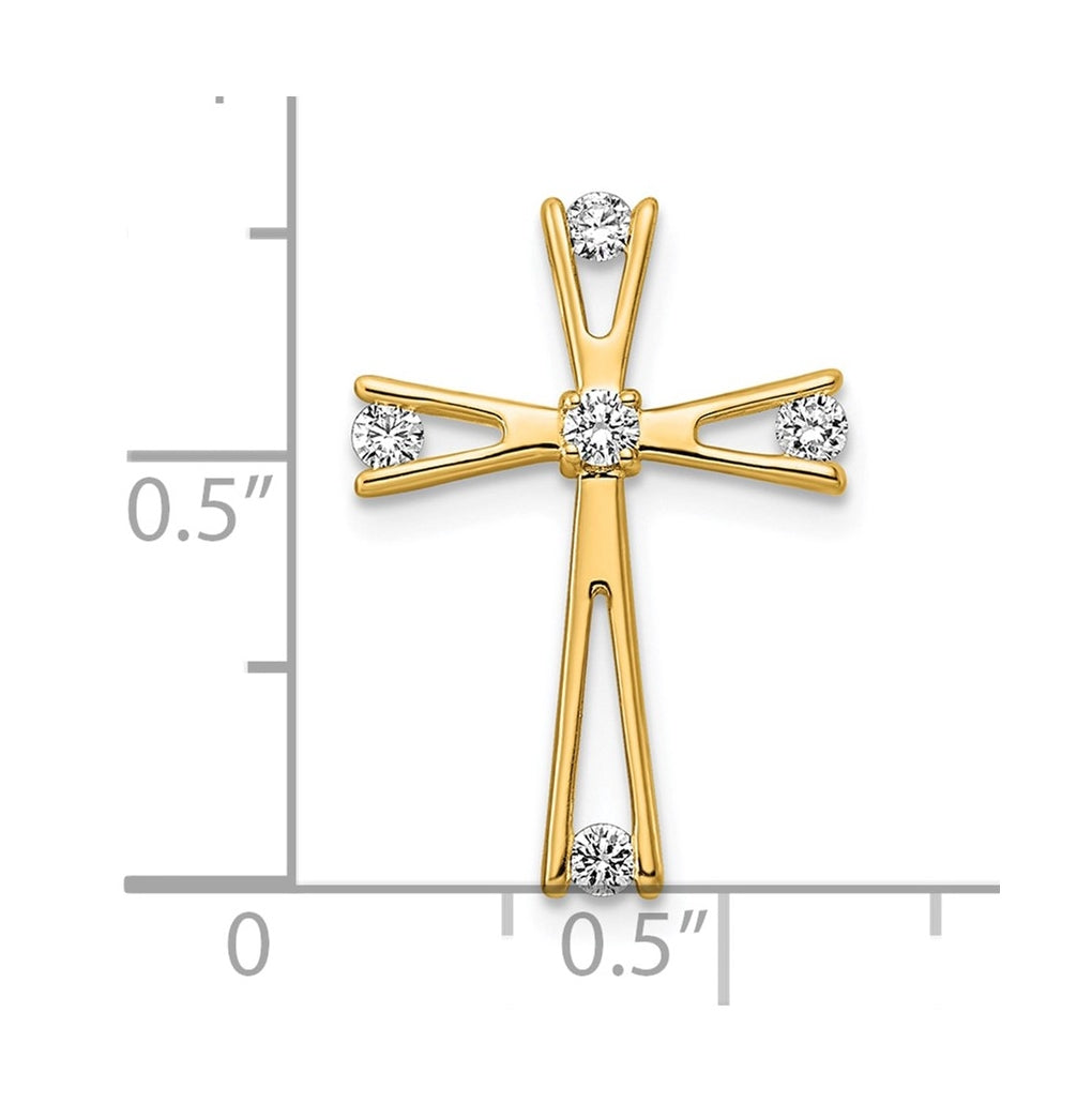 14K White Gold 1/10ct. Lab Grown Diamond VS/SI+ G+ Complete Cross Pendant – Elegant Jewelry Gift for Birthday, Anniversary, Engagement, Wedding