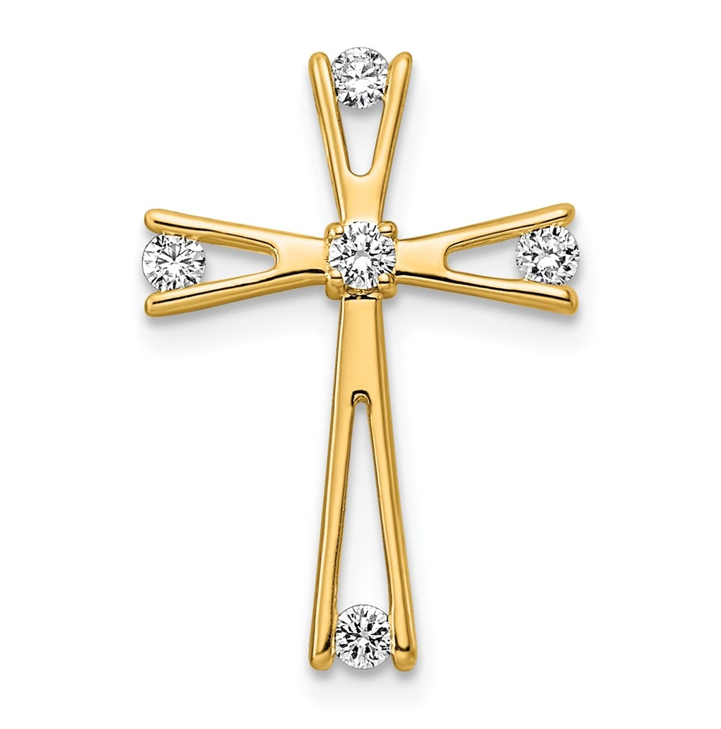14K White Gold 1/10ct. Lab Grown Diamond VS/SI+ G+ Complete Cross Pendant – Elegant Jewelry Gift for Birthday, Anniversary, Engagement, Wedding