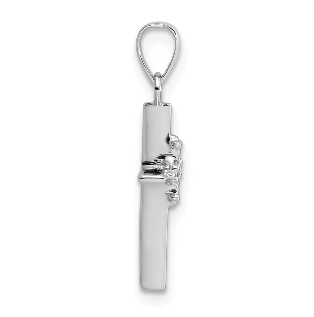 14K Yellow Gold .02ct. Lab Grown Diamond VS/SI+ G+ Polished Complete Budded Cross Pendant – Elegant Jewelry Gift for Birthday, Anniversary, Engagement, Wedding