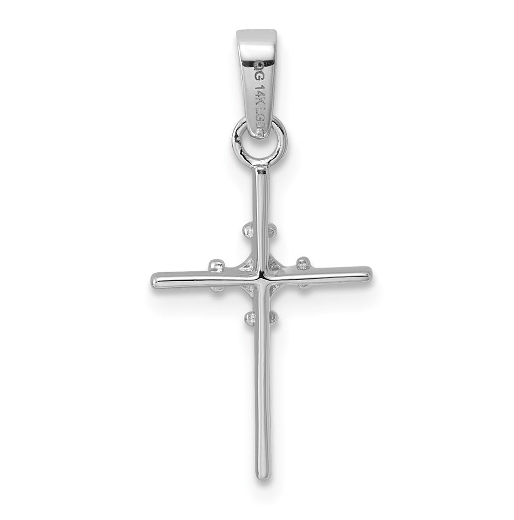 14K Yellow Gold .02ct. Lab Grown Diamond VS/SI+ G+ Polished Complete Budded Cross Pendant – Elegant Jewelry Gift for Birthday, Anniversary, Engagement, Wedding