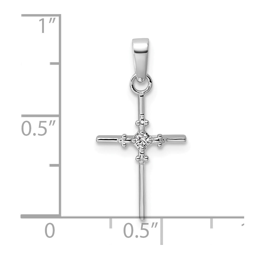 14K Yellow Gold .02ct. Lab Grown Diamond VS/SI+ G+ Polished Complete Budded Cross Pendant – Elegant Jewelry Gift for Birthday, Anniversary, Engagement, Wedding