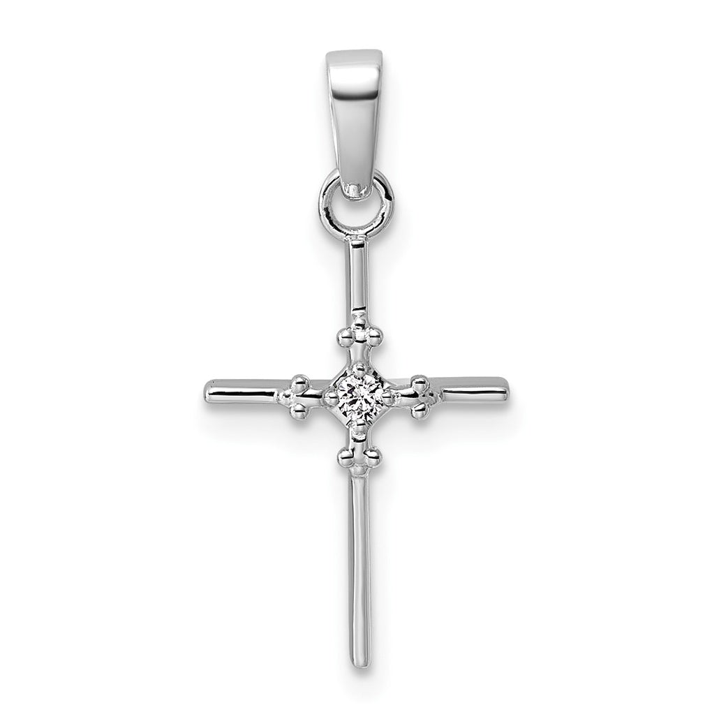 14K Yellow Gold .02ct. Lab Grown Diamond VS/SI+ G+ Polished Complete Budded Cross Pendant – Elegant Jewelry Gift for Birthday, Anniversary, Engagement, Wedding